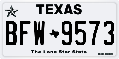 TX license plate BFW9573