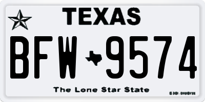 TX license plate BFW9574
