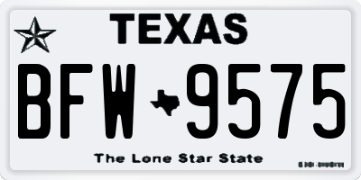 TX license plate BFW9575