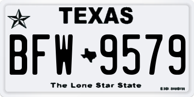 TX license plate BFW9579
