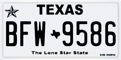 TX license plate BFW9586