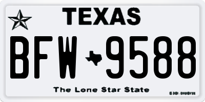 TX license plate BFW9588