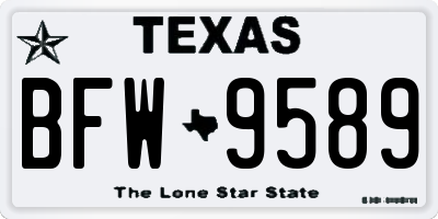 TX license plate BFW9589