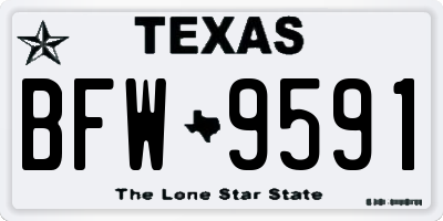 TX license plate BFW9591