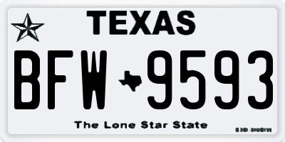 TX license plate BFW9593