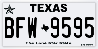 TX license plate BFW9595