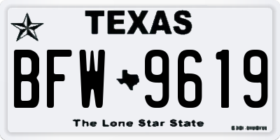 TX license plate BFW9619