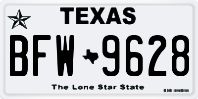 TX license plate BFW9628