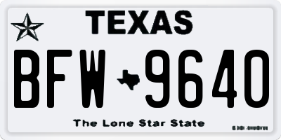 TX license plate BFW9640
