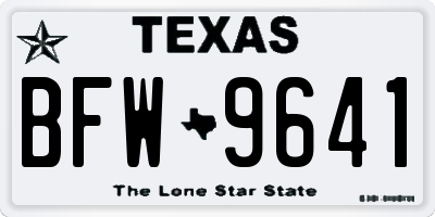 TX license plate BFW9641