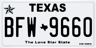 TX license plate BFW9660