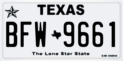 TX license plate BFW9661