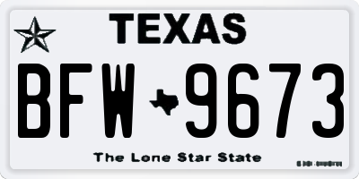 TX license plate BFW9673