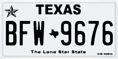 TX license plate BFW9676