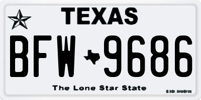 TX license plate BFW9686