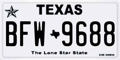 TX license plate BFW9688
