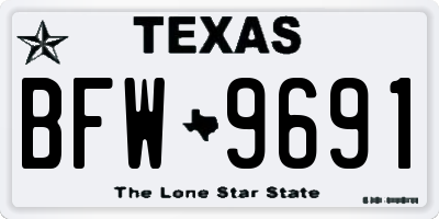 TX license plate BFW9691