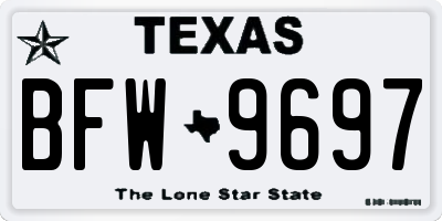TX license plate BFW9697