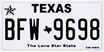 TX license plate BFW9698