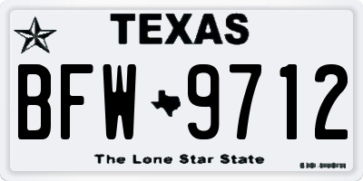 TX license plate BFW9712