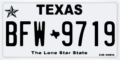 TX license plate BFW9719
