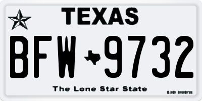 TX license plate BFW9732