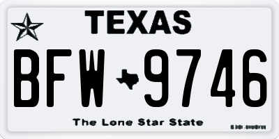 TX license plate BFW9746