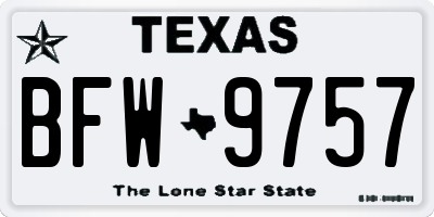 TX license plate BFW9757