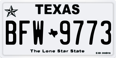TX license plate BFW9773