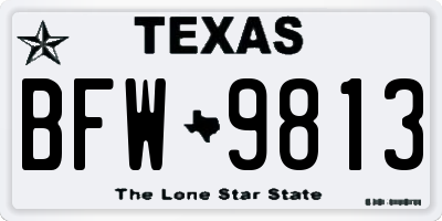 TX license plate BFW9813