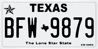TX license plate BFW9879
