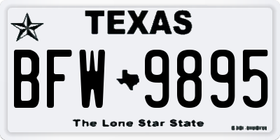 TX license plate BFW9895