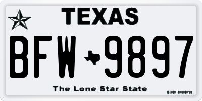 TX license plate BFW9897