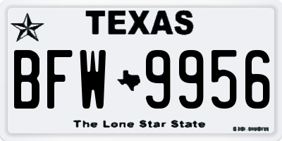 TX license plate BFW9956
