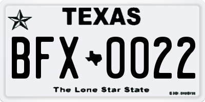 TX license plate BFX0022