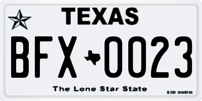 TX license plate BFX0023