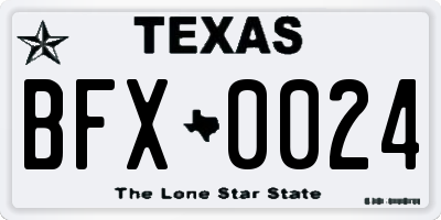 TX license plate BFX0024