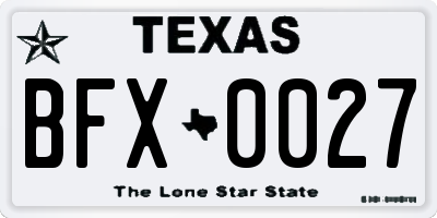 TX license plate BFX0027