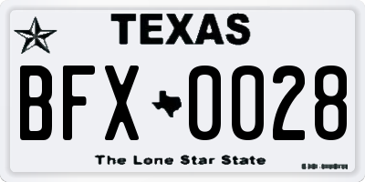 TX license plate BFX0028