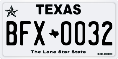 TX license plate BFX0032
