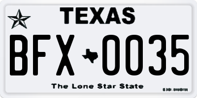 TX license plate BFX0035