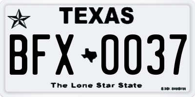 TX license plate BFX0037