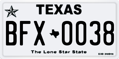 TX license plate BFX0038