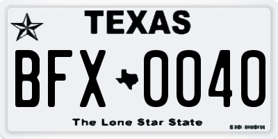 TX license plate BFX0040