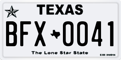 TX license plate BFX0041