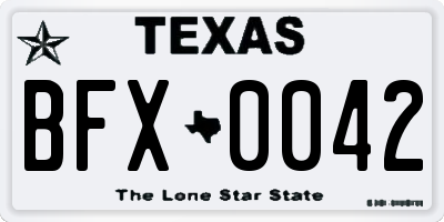 TX license plate BFX0042