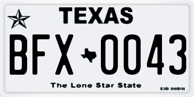 TX license plate BFX0043