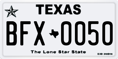 TX license plate BFX0050