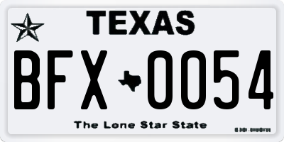 TX license plate BFX0054