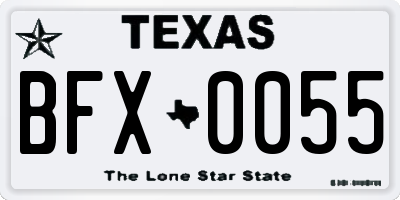 TX license plate BFX0055